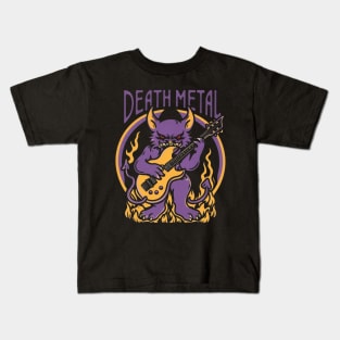 death metal Satanic Baphomet cat Kids T-Shirt